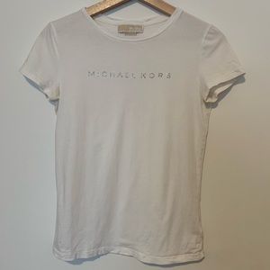 Michael Kors Classic White Bedazzled Top